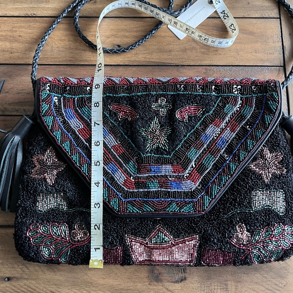 New Anthropologie Bohemian Beaded Shoulder Bag - Picture 6 of 8